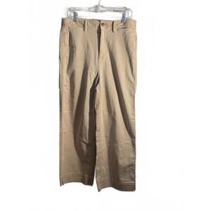 Gap Khaki High Rise Wide-Leg  Crop Pants Size 8